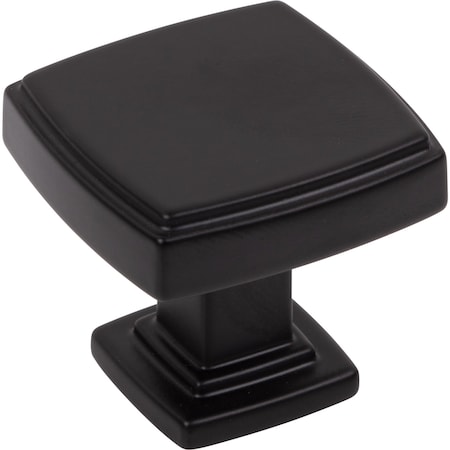 Jeffrey Alexander 1-1/4" Overall Length Matte Black Square Renzo Cabinet Knob 141MB